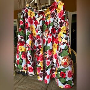 Hell Bunny Day of the Dead Swing Skirt